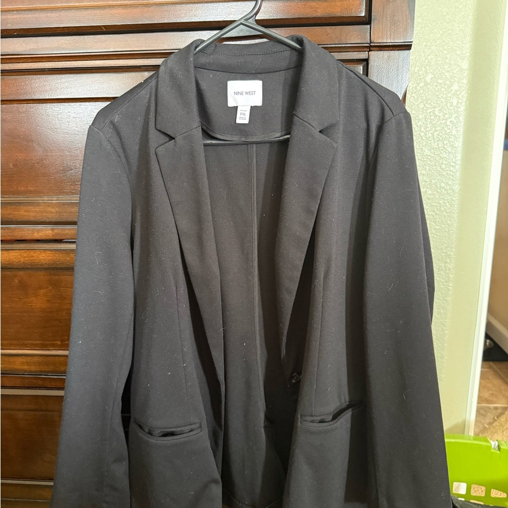 Nine West Black Open-Front Blazer Jacket